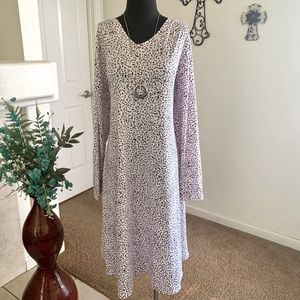 Lularoe Emily Swing Dress Brown & White Size 2XL NWT #130